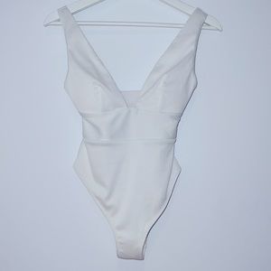 High leg ribbed swimsuit